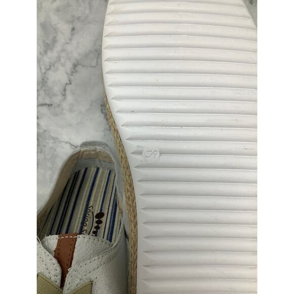 Spring Step Size 39 Silver Metallic Eloya Leather Sneaker Espadrille Trim D3-3 - Picture 9 of 12